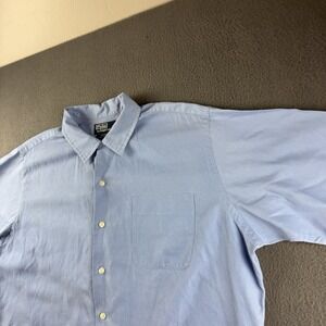 Polo Ralph Lauren Shirt Men's L Blue Caldwell Loop Collar Silk Blend Vintage
